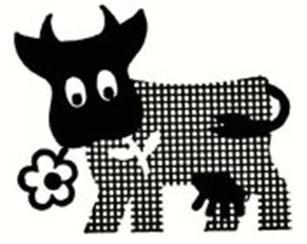 Mark consisting of a stylized cow