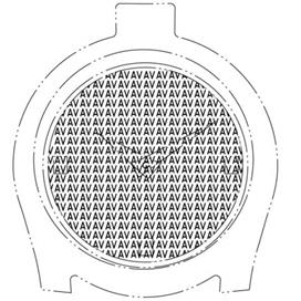 Mark drawing depicting a watch face featuring a repeating pattern of the letters A and V.