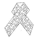 Description: image of an awareness ribbon with a puzzle piece motif.