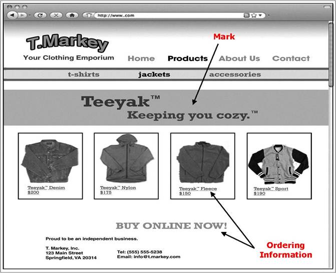 Description: Screenshot of webpage displaying jackets.