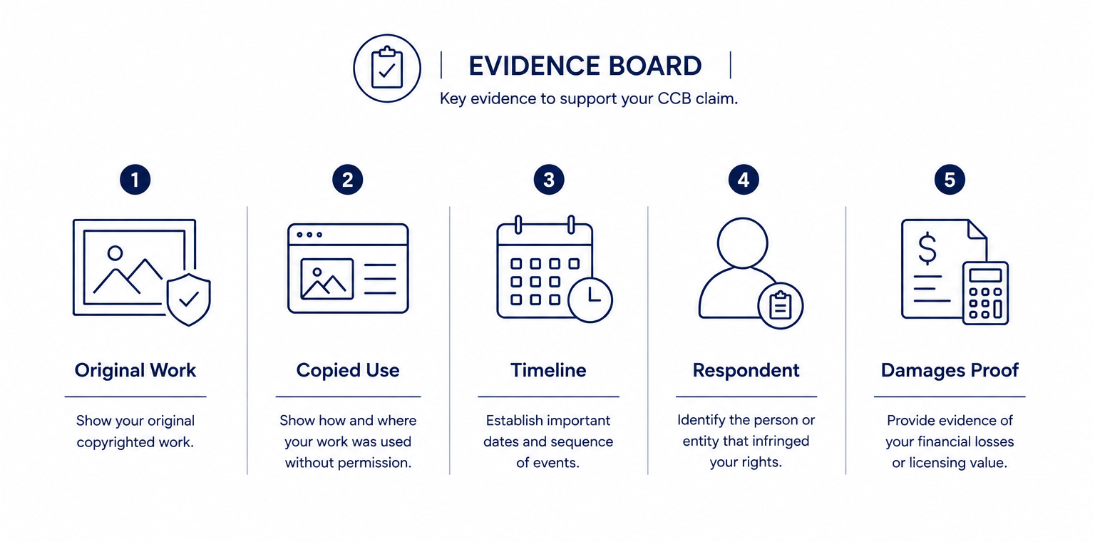 CCB claim process timeline: evaluate, prepare, submit, serve, respond, resolve